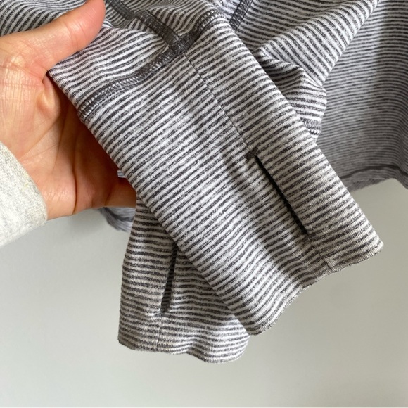 LULULEMON Warm Your Core Striped Heathered Slate White Size 4 - Picture 9 of 14